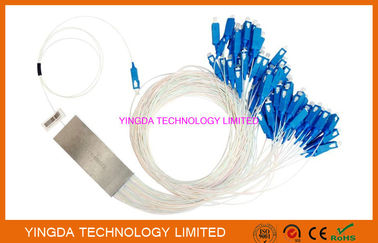 주문 SC/APC 블록리스 FTTH 파이버 스플리터 1x16 PLC 스플리터 단일 모드 900um LSZH 온라인 제조