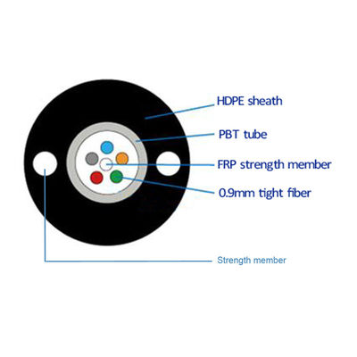 주문 FTTH 접속 네트워크를 위한 GYFXTY 5.0 밀리미터 중심 루즈 튜브 야외 케이블 PE 덮개 FRP 검정색 온라인 제조