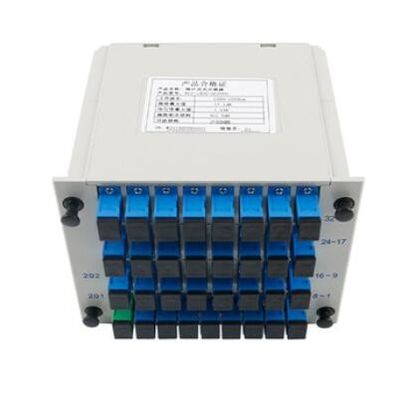주문 정밀 성능 스플리터 섬유 단일 모드 PLC 1x32 수직형 SC UPC APC 커넥터 온라인 제조