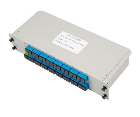 주문 유니폼 전력 분할 1:32 광섬유 PLC 분할기 네트워크 캐비닛에 대한 수평 온라인 제조