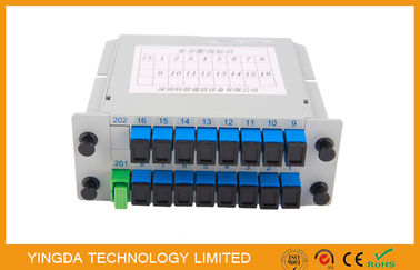 주문 1260년 - 1650 Nm Lgx 1 * 16 다 채널 광섬유 PLC 쪼개는 도구 1 x 16 2 구멍 온라인 제조