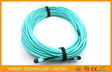 주문 12 섬유 OM3 10Gig MTP MPO 케이블, 간선 케이블 MPO - MPO 12 F.O. OM3 15 Mts 온라인 제조
