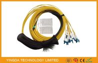 Waterproof SM MTP MPO Cable , 12 Core Fiber Optic Cable With Pulling Eye Plug