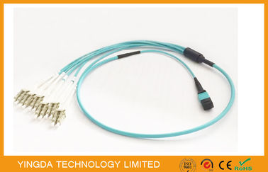 주문 6개의 x LC 쌍신회로 Uniboot 연결관 물을 가진 100G OM3-300 QSFP MTP MPO 케이블 온라인 제조