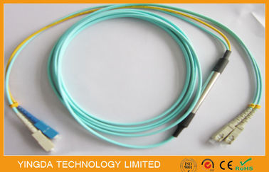 주문 SC- SC 형태 조절 접속 코드 쌍신회로 50/125um OM3 10G 광학 섬유 케이블 온라인 제조