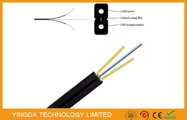 주문 FRP 유리 섬유 눈 FTTH 하락 전화선 G657A SM 2 섬유 GJXFH 검정 온라인 제조