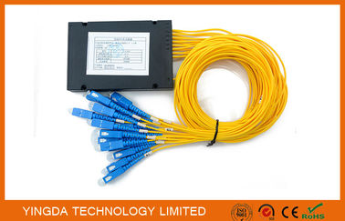주문 소형 FTTH 수동 광섬유 PLC 분배기 1X16 SC SM 2.0mm 높은 안정성 온라인 제조