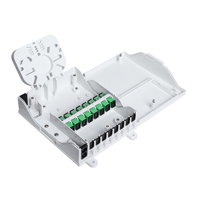 주문 낮잠 1x8 쪼개는 도구 백색 FTTH SC/UPC 연결관을 가진 실내 광섬유 종료 상자 온라인 제조