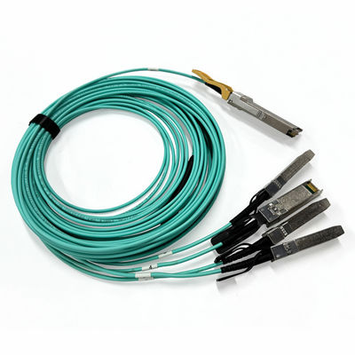 200G QSFP56 ~ 4 x 50G SFP56 액티브 광 케이블, 데이터 센터용 AOC 브레이크오웃 케이블 10M