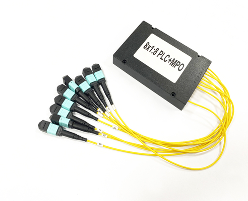 MPO MTP 커넥터 광섬유 스플리터 FTTH 8PCS 1x8 2.0mm ABS 카세트 멀티모드 OM3 PLC 스플리터 1M