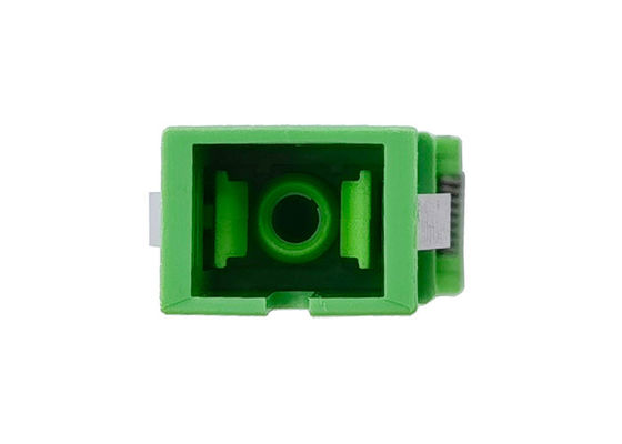 SC Side Shutter Fiber Connector Adapters Without Flange Green Metal Clamp Laser
