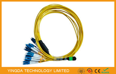 24코어 멀티 파이버 펀들 MTP MPO 케이블 MPO LC 팬 아웃 패치 코드 2mm